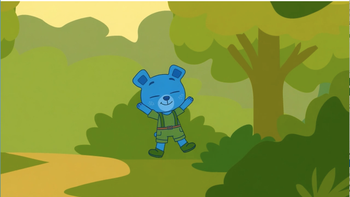 Halla Nalle tanssii iloisesti